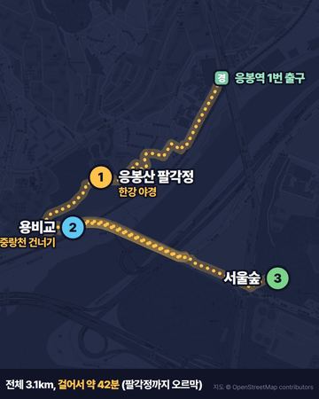 응봉산 동선 지도